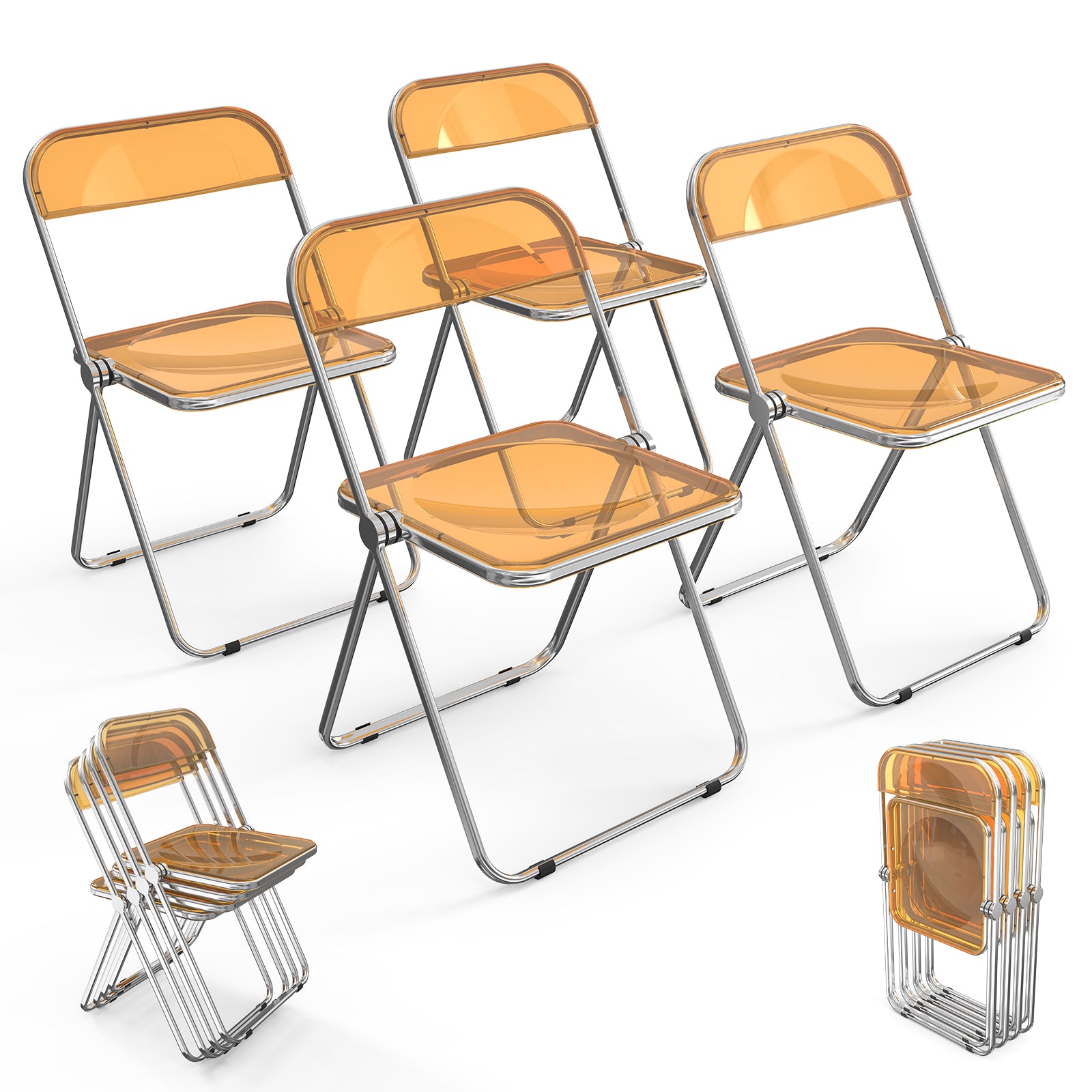 2pcs Foldable Patio Plastic Folding Chairs